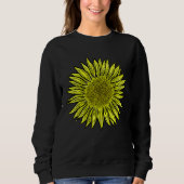 Floral Rustic Yellow Sunflower Hand getekend Trui (Voorkant)