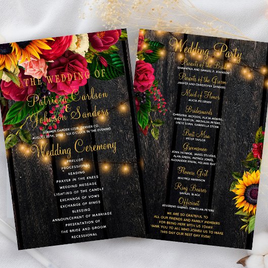 Floral rustige houten gouden lampen bruiloft cerem