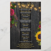 Floral rustige houten gouden lampen bruiloft cerem (Achterkant)