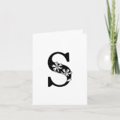 Floral S Monogram op witte noot Kaart (Voorkant)