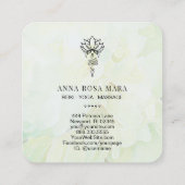 *~* Floral Sacred Geometry Nirvana Yoga Peony Vierkante Visitekaartje (Achterkant)