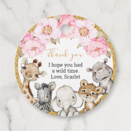 Floral Safari Animals Baby shower Hartelijk dank Bedankjes Labels