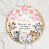 Floral Safari Animals Baby shower Hartelijk dank Bedankjes Labels (Achterkant)