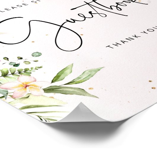 Floral safari animals Guest book Poster (Hoek)