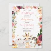 Floral Safari Animals Herfst Pompoen Baby shower Kaart (Voorkant)