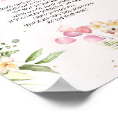 Floral safari animals Zeg geen baby shower game Poster (Hoek)