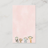 Floral Safari Baby shower Diaper Raffle Ticket (Achterkant)