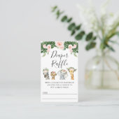 Floral Safari Baby shower Diaper Raffle Ticket (Staand voorkant)