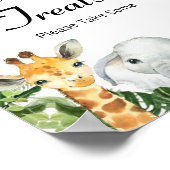 Floral Safari Baby shower Sign Poster (Hoek)