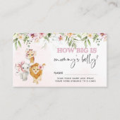 Floral Safari beest hoe groot de buik van mama is Informatiekaartje (Voorkant)