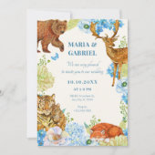 Floral safari bos natuur bruiloft kaart (Voorkant)