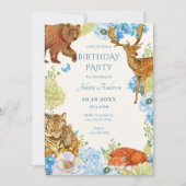 Floral safari bos natuur verjaardag kaart (Voorkant)