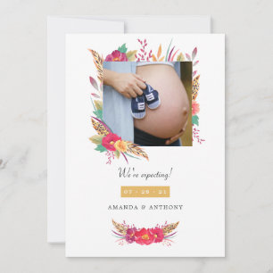 Floral Safari Foto Zwangerschap Aankondiging