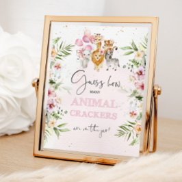 Floral Safari Hoeveel dierlijke krakers in de pot Poster