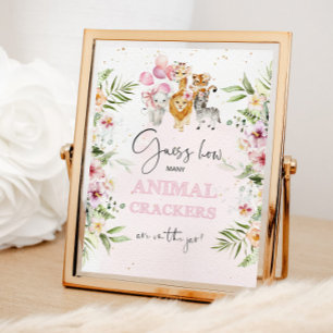 Floral Safari Hoeveel dierlijke krakers in de pot Poster