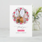 Floral Safari trouwfoto Bedankkaart (Staand voorkant)