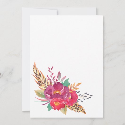 Floral Safari trouwfoto Bedankkaart (Achterkant)