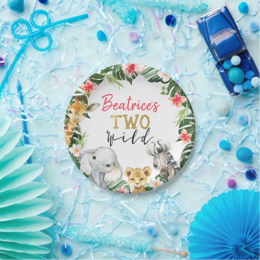 Floral Safari Two Wild Second Birthday Paper Bord (Feest)