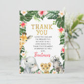 Floral Safari Verjaardag Bedankt Card Kaart (Staand voorkant)