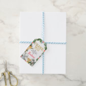 Floral Safari Verjaardag Dank u Label Cadeaulabel (Met Touw)