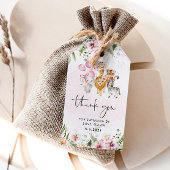 Floral Safari verjaardagdank u label Cadeaulabel