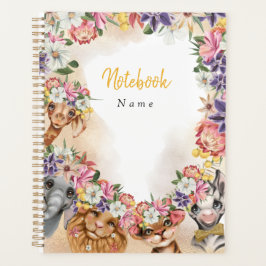 Floral Safari wild one baby shower gold Planner