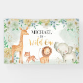 Floral Safari Wild One Banner (Horizontaal)