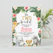 Floral Safari Ze is twee Wilde Tweede Dag Kaart (Staand voorkant)