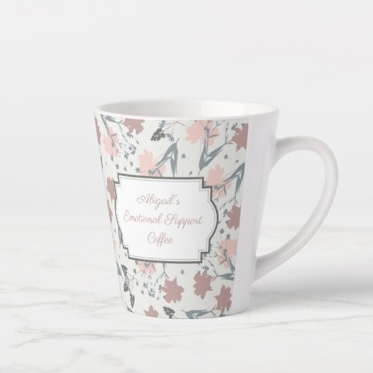 Floral Sage Blush Pink Wildflower Funny Message Latte Mok (Rechts)