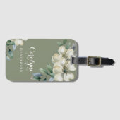 Floral Sage Green Bagagelabel (Voorkant (horizontaal))