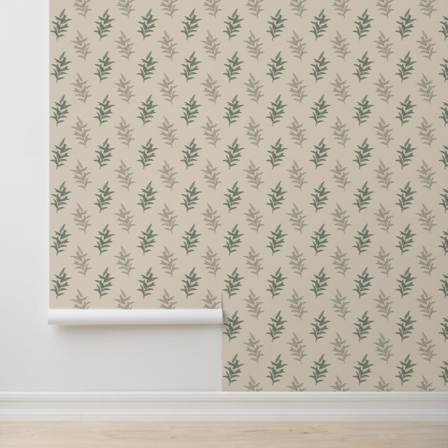 Floral Sage Green Behang (Applicatie)