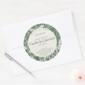 Floral Sage Green Botanical Ingredients Product Ronde Sticker (Envelop)