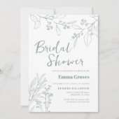 Floral Sage Green Bridal Shower Kaart (Voorkant)