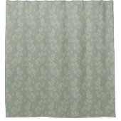 Floral Sage Green Douchegordijn (Voorkant)