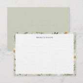  Floral Sage Green Gold Botanical Patroon Bedankkaart (Voorkant / Achterkant)
