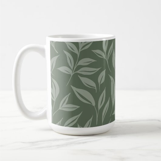 Floral Sage Green Koffiemok (Links)