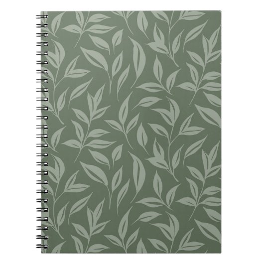Floral Sage Green Notitieboek (Voorkant)