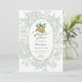 Floral Sage Green Perfect Pair Pear Vrijgezellenfe Kaart (Staand voorkant)
