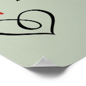  Floral Sage Green & Red Roses Wedding Poster (Hoek)