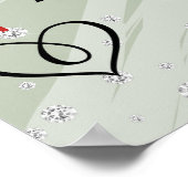  Floral Sage Green & Red Roses Wedding Poster (Hoek)