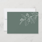 Floral Sage Green RSVP-kaart Notitiekaartje (Achterkant)