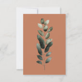 Floral Sage Green & Terracotta sparen de Datumkaar Save The Date (Achterkant)