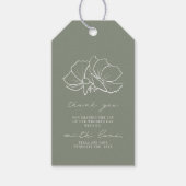 Floral Sage Green Wedding Bedankt Cadeaulabel (Voorkant)