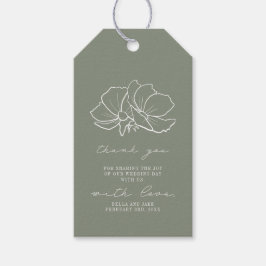 Floral Sage Green Wedding Bedankt Cadeaulabel