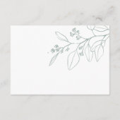 Floral Sage Green Wedding Details Kaart (Achterkant)