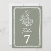 Floral Sage Green Wedding Kaart (Achterkant)