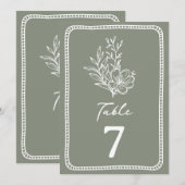 Floral Sage Green Wedding Kaart (Voorkant / Achterkant)