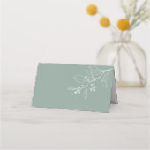 Floral Sage Green Wedding Place Cards Plaatskaartje (Achterkant)
