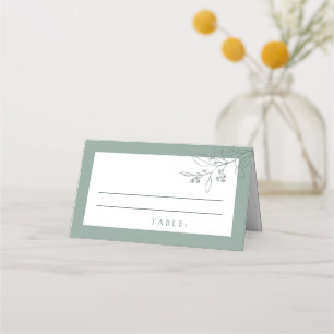 Floral Sage Green Wedding Place Cards Plaatskaartje