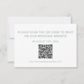 Floral Sage Green Wedding RSVP QR Code Kaart Notitiekaartje (Achterkant)